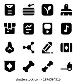 Set of Official Documents Solid Icons