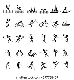 set of official summer games  sports icon