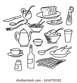 Set ofFood and Beverage.  Vector illustration, perfect for scrapbooking, illustration, EPS 10