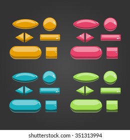 Set ofgame button. Vector game interface illustration.