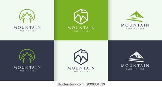 set ofmountain logo simple icon