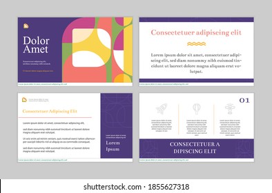Set of-Presentation-slides, modern design, minimal, brochure, report