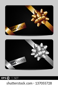 Set og gift card. Silver and gold niminal.