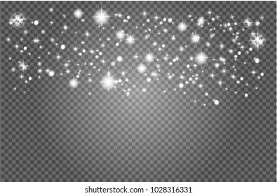 Set og lights. Glowing sparkles isolated. Vector effect.