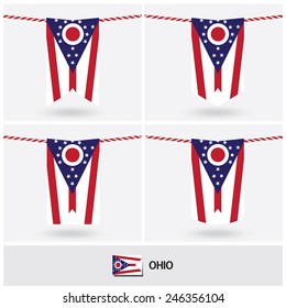 Set of Ohio flag. vector illustration 