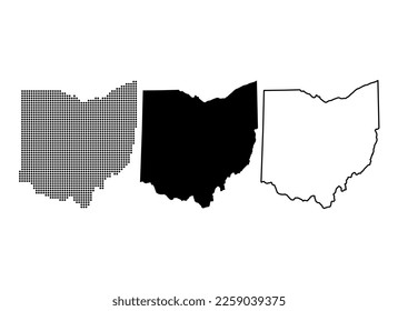 Set of Ohio map, united states of america. Flat concept symbol vector illustration .