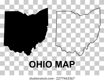 Set of Ohio map, united states of america. Flat concept symbol vector illustration .