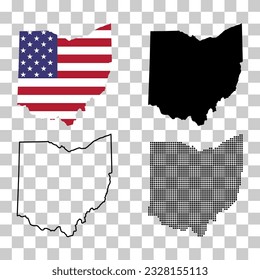 Set of Ohio map, united states of america. Flat concept symbol vector illustration .