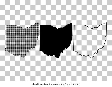 Mapa de Ohio, estados unidos de américa. Ilustración vectorial de símbolo plano.