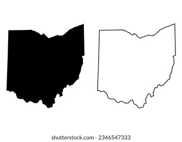 Set of Ohio map, united states of america. Flat concept symbol vector illustration .