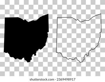 Set von Ohio Karte, vereinigte Staaten von Amerika. Flaches Concept Symbol, Vektorgrafik.