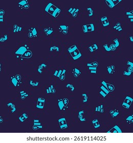 Set Oil drop with dollar symbol, pipe valve, Barrel oil and Pie chart and on seamless pattern. Vector