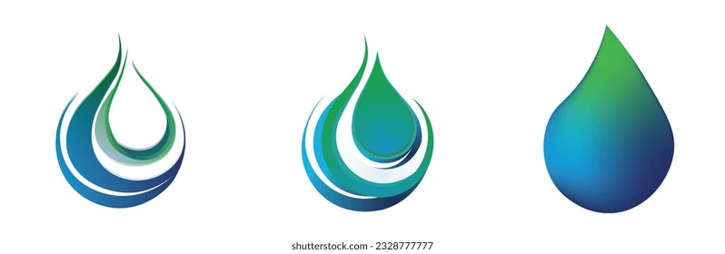 set of  oil droplet vector logo with white background