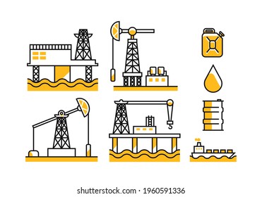 Set Of Oil Field Icons