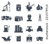 Set of oil and gas grey icons on white background. Petroleum industry vector illustration