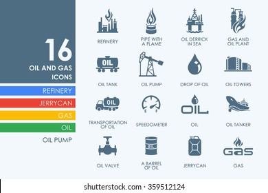 Set of oil and gas icons