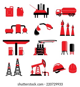 Set of Oil and Gas power energy icon