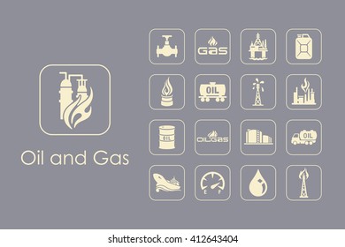Set of oil and gas simple icons