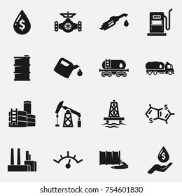 Set of oil and gas vector icons.