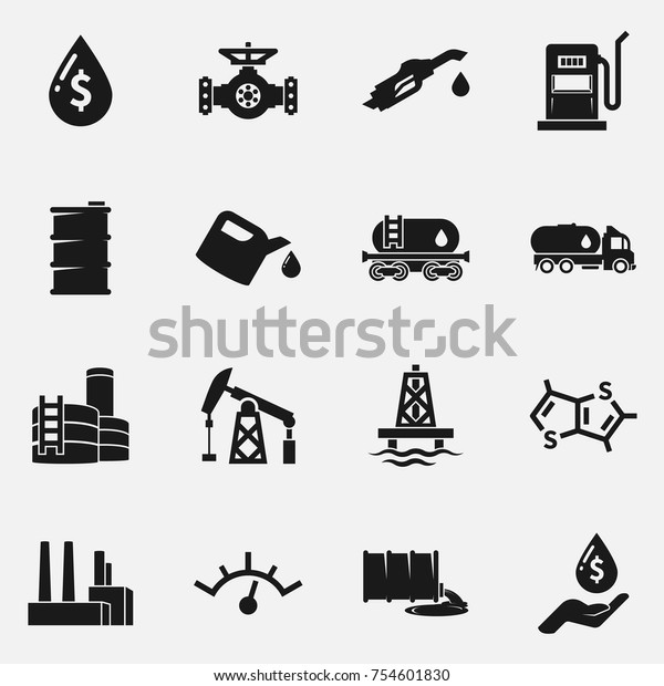 Set of oil and gas vector\
icons.