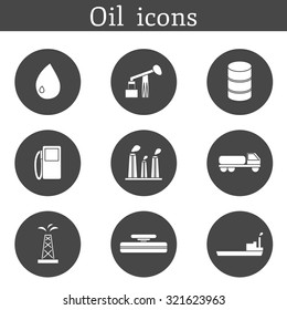 Set of oil icons  in flat style for your design
