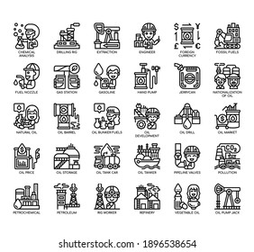 Set of Oil Industry thin line and pixel perfect icons for any web and app project. 