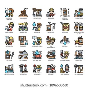 Set of Oil Industry thin line and pixel perfect icons for any web and app project. 