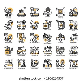 Set of Oil Industry thin line and pixel perfect icons for any web and app project. 