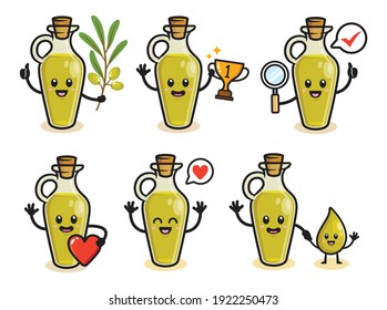 set of oil olive character design