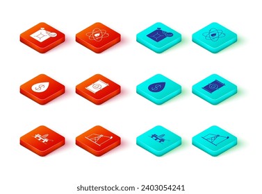 Set Oil platform in the sea, pump pump jack, drop with dollar, Barrel oil, Atom and Bio fuel canister icon. Vector