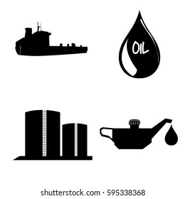 Set of oil related objects on a white background, Vector illustration