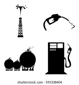 Set of oil related objects on a white background, Vector illustration