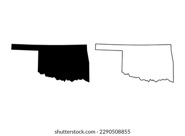 Set of Oklahoma map, united states of america. Flat concept symbol vector illustration .