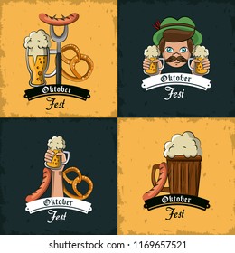 Set of oktober festival emblems