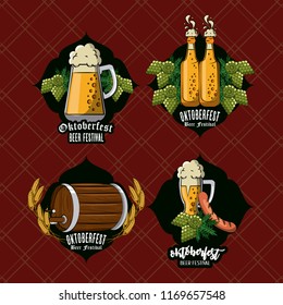 Set of oktober festival emblems