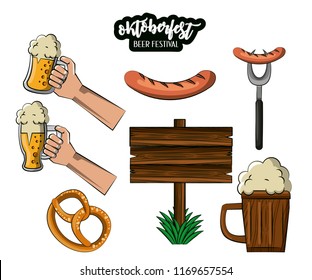 Set of oktober festival emblems