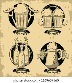 Set of oktober festival emblems