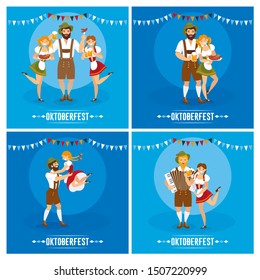 SET OF OKTOBERFEST CARDS WITH VARIOUS CHARACTERS