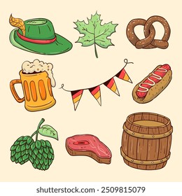 Set of Oktoberfest element vector