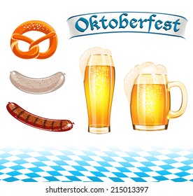 Set of Oktoberfest food and design elements