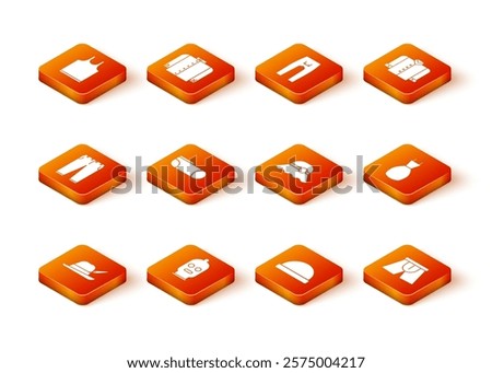 Set Oktoberfest hat, Balaclava, Pants, Sport socks, Beanie, Elegant women, Men underpants and Woman dress icon. Vector
