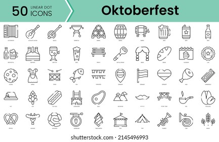 Set of oktoberfest icons. Line art style icons bundle. vector illustration
