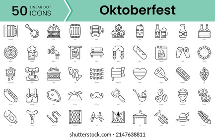 Set of oktoberfest icons. Line art style icons bundle. vector illustration