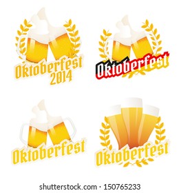 Set of Oktoberfest labels, badges and menu elements