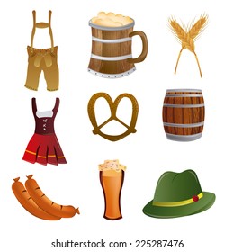 a set of oktoberfest related elements on a white background