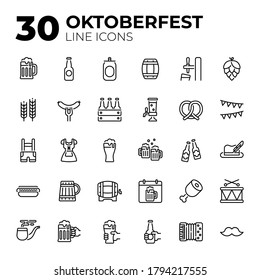 Set of Oktoberfest related icons. Line  Oktoberfest icons.