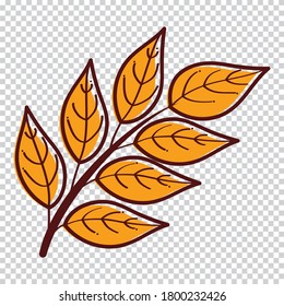 Set of Oktoberfest vector design elements. Vector Germany icon set. Cartoon handwrite illustration. Oktoberfest clip art elements. ilustrasi elemen daun dan tangkai.