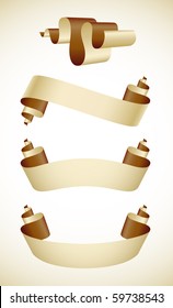 set of old blank paper scroll scripts