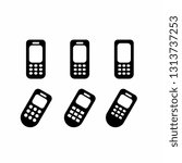set old cellular phone icon vector logo illustration silhouette