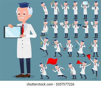 A set of old doctor men with digital equipment such as smartphones.
There are actions that express emotions.
It's vector art so it's easy to edit.